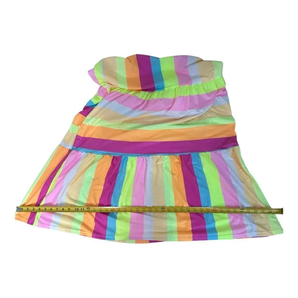 GirlyGoGarter Striped Sleeveless Maxi Dress | Size M | Fairy Rainbow Key Details - Picture 10 of 11